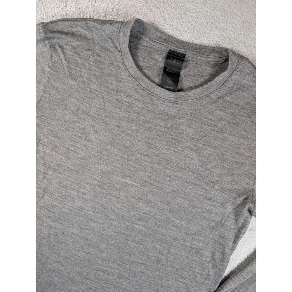 Lapasa Mens 100% Merino Wool Thermal Base‎ Layer Long Sleeve Shirt Grey Size M